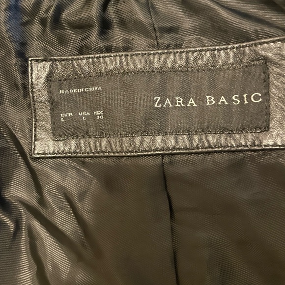 Zara Basic Leather Jacket - Picture 9 of 10